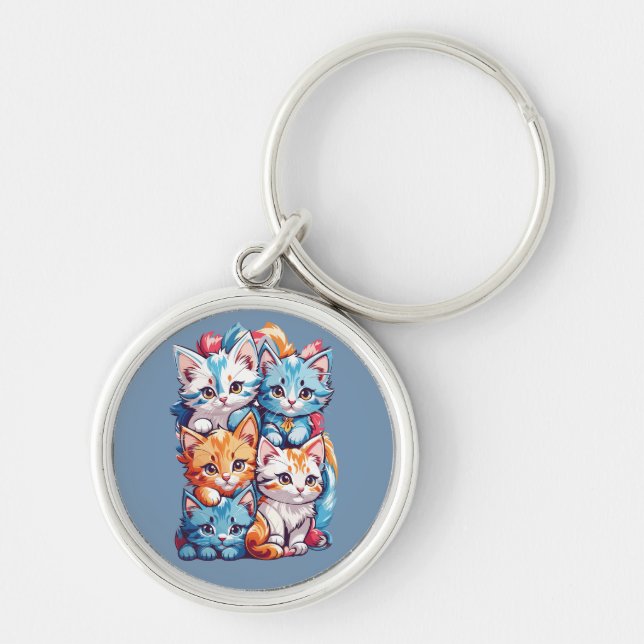 Chaveiro Gatinhos Fofos Kawaii Divertidos (Frente)