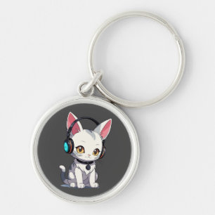 Chaveiro Gato Adorável na moda em Fones de ouvido