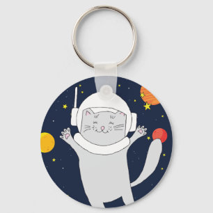 Chaveiro Gato Astronauta Animal Com Capacete Espacial Clipa