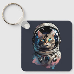 Chaveiro Gato Astronauta Na Arte Por Aquarela Espacial