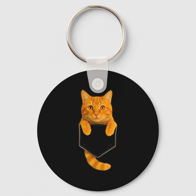 Chaveiro Gato Atigrado Fofo na Bolsa Presentes Divertidos p (Frente)
