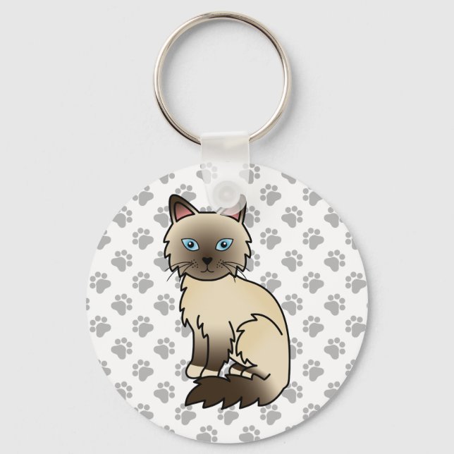 Chaveiro Gato Birman / Ragdoll Chocolate Point Fofinho & Pa (Frente)