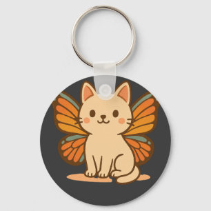 Chaveiro Gato Borboleta – Animal Kawaii Pastel Adorável