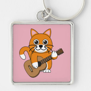 Chaveiro Gato Branco De Cor Laranja Cura A Tocar Cartografi