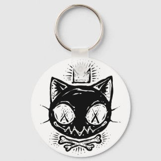 Chaveiro Gato Caveira Coroada
