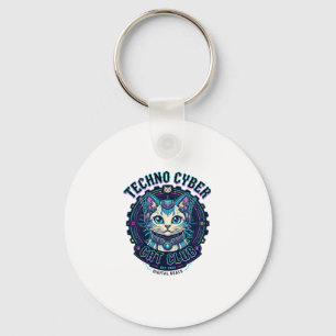 Chaveiro Gato Cibernético Techno Design Divertido Amante de