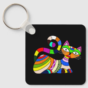 Chaveiro Gato colorido