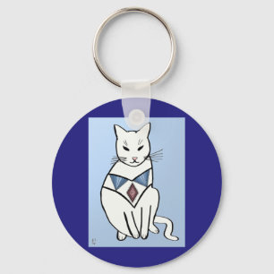 Chaveiro Gato com colar do diamante