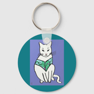 Chaveiro Gato com design da folha