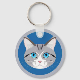 Chaveiro Gato Com Olhos Azuis