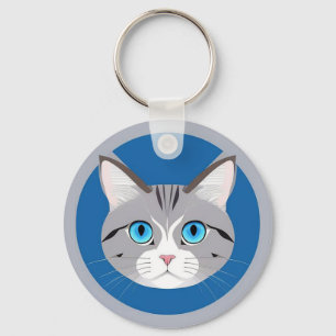 Chaveiro Gato Com Olhos Azuis