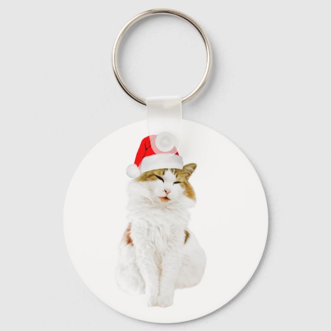 Chaveiro Gato com Papai noel (Frente)
