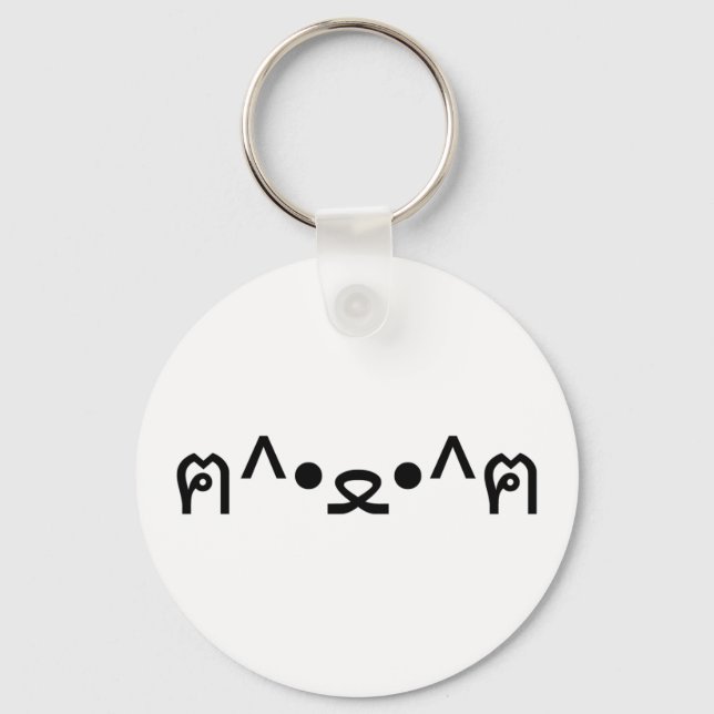 Chaveiro Gato Com Peças Emoticon ฅ^ ・ ・^ฅ Japonês Kaomoji (Frente)