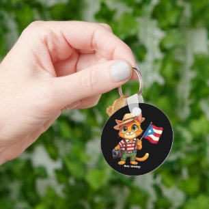 Chaveiro Gato Cute Porto Rico Bandeira Boricua Hispânico