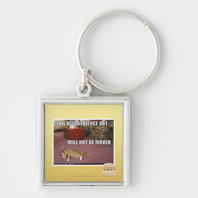 Chaveiro Gato da desobediência civil (Frente)