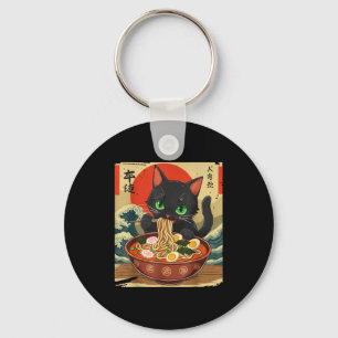 Chaveiro Gato de Anime Comendo Ramen Arte Japonês Gráfico G