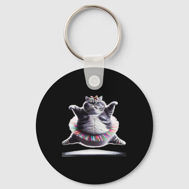 Chaveiro Gato de dança engraçado para Chub (Frente)