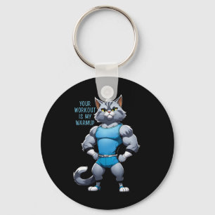 Chaveiro Gato de desenho animado engraçado - estilo academi