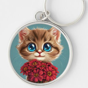 Chaveiro Gato de desenho animado fofo