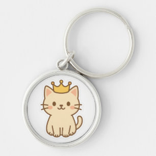 Chaveiro Gato de Fofinho majestoso com uma Coroa