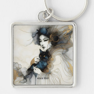 Chaveiro Gato de Garota Japonesa Fantasy