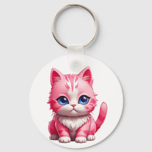 Chaveiro Gato de Gatinho Rosa Gelado