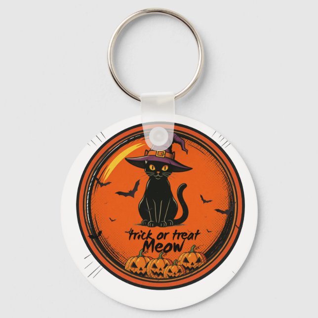 Chaveiro Gato de Halloween (Frente)