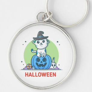 Chaveiro Gato De Halloween Com Bompkins