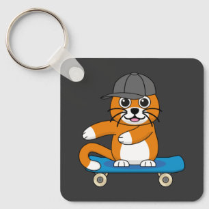 Chaveiro Gato de Laranja Cachorro em Cartoon