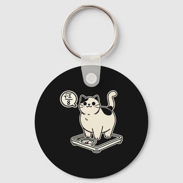Chaveiro Gato de Matemática em Sobreposição I Superior A 8  (Frente)