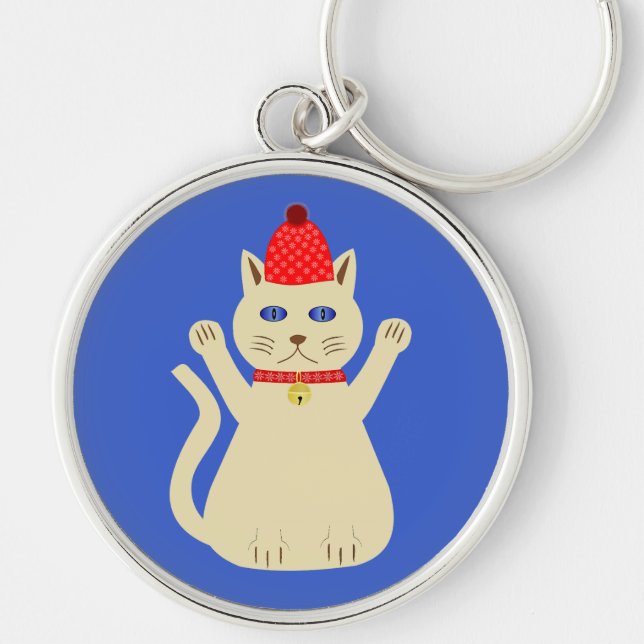 Chaveiro Gato de Natal bonito (Frente)