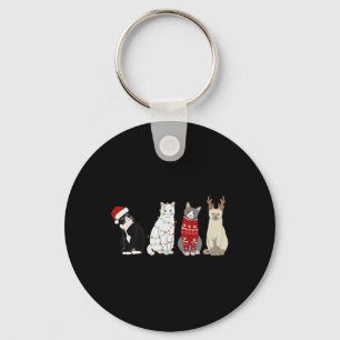 Chaveiro Gato de Natal Gato Divertido Amantes de Gato Mãe G