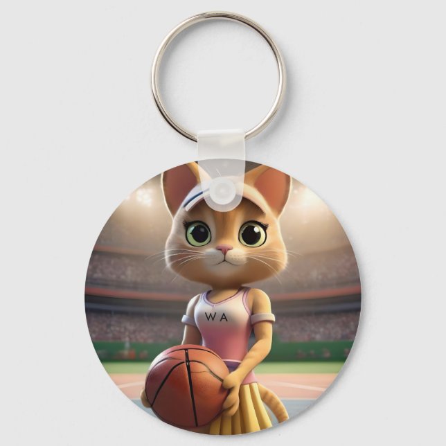 Chaveiro Gato de Netball feminino (Frente)