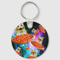 Gato de pizza espacial engraçado