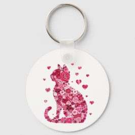 Chaveiro Gato de Rosas