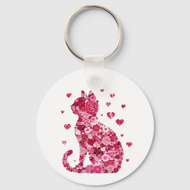 Chaveiro Gato de Rosas (Frente)