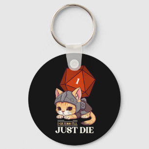 Chaveiro Gato de RPG Acho que vou Morrer D20 Gato Falha Uni