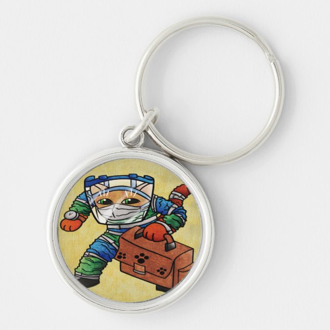 Chaveiro Gato de Segurança de Alerta de Permanência (Frente)