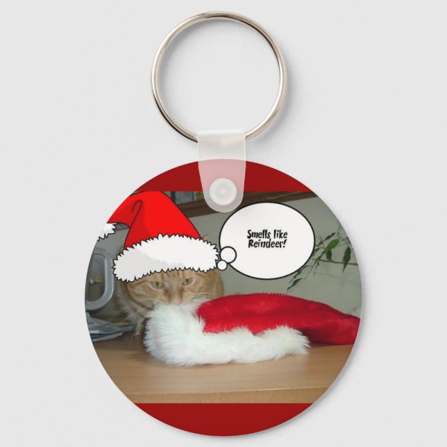 Chaveiro Gato de Tabby Laranja Natal (Frente)