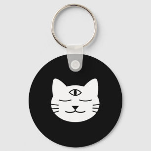 Chaveiro Gato de Três Olhos Terceiro Olho Chakra Yoki Masco