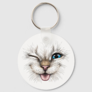 Chaveiro Gato de Vinculação de Nome e Texto Personalizado