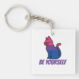 Chaveiro Gato do Orgulho Bissexual - Seja você mesmo