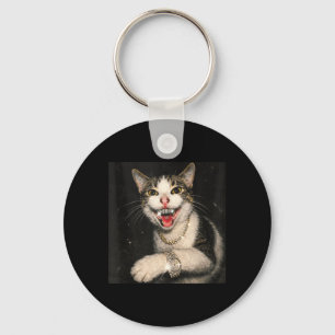 Chaveiro Gato Drip Engraçado Meme Hip Hop Brilho Gangster G