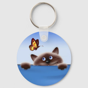 Chaveiro Gato e borboleta