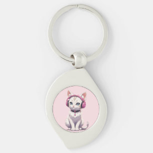 Chaveiro Gato Elegante em Tendências de Fones de Ouvido