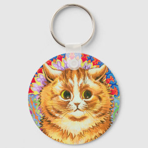 Chaveiro Gato em padrão decorativo, Louis Wain
