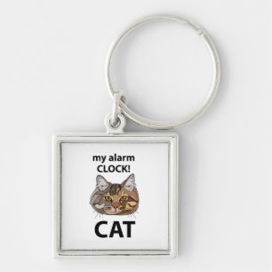 Chaveiro Gato Enfrenta Meu Despertador Gato Tabby