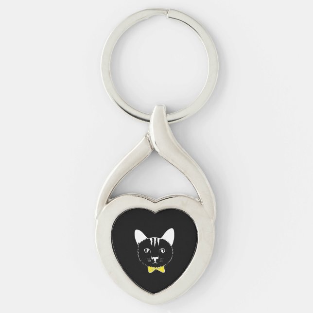 Chaveiro Gato engraçado bonito (Frente)