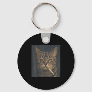 Chaveiro Gato Engraçado Com Cigarro Meme Sarcástico Fumando
