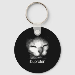 Chaveiro Gato engraçado do Ibuprofeno Meme Retro rosto de g